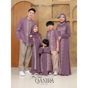 Qanira Series Mulberry Sarimbit Keluarga Lebaran 2026 Gamis Koko Couple Satuan by Keke Busana