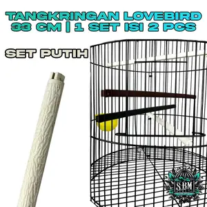 TANGKRINGAN LOVEBIRD BAHAN PLASTIK TEBAL PANJANG 33CM SET PUTIH | TANGKRINGAN SANGKAR KANDANG BURUNG LOVEBIRD KENARI PARKIT
