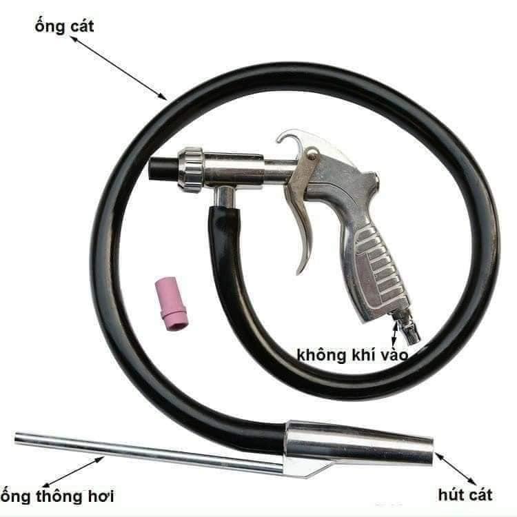 Phun cát dây hơi máy nén khí , tẩy trắng kim loại , đầu bò xe máy