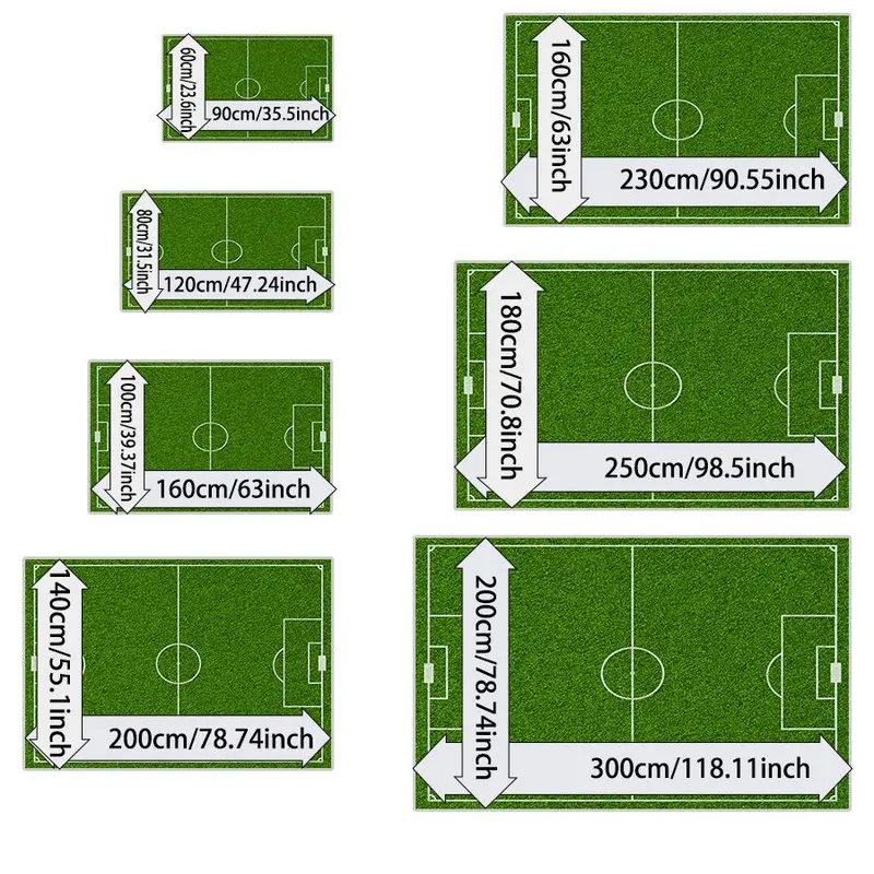 Cartoon Soccer Field Pattern Area Rug, 1 Count Non-slip Soft Floor Mat, Rectangle Decorative Carpet for Home Living Room Bedroom, Home Decor 1