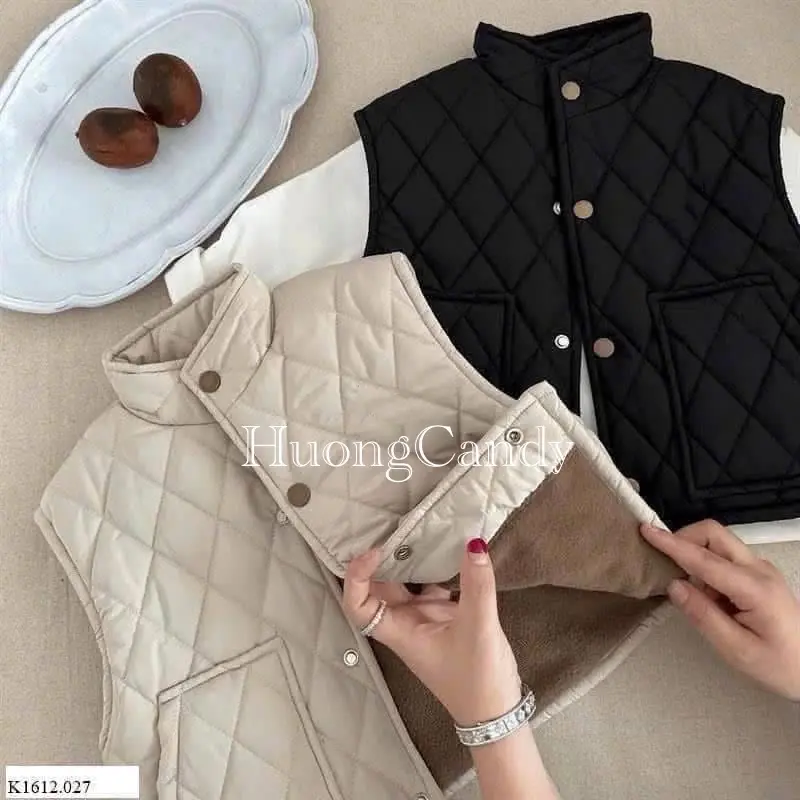 Áo gile trần trám lót lông cho bé QCCc