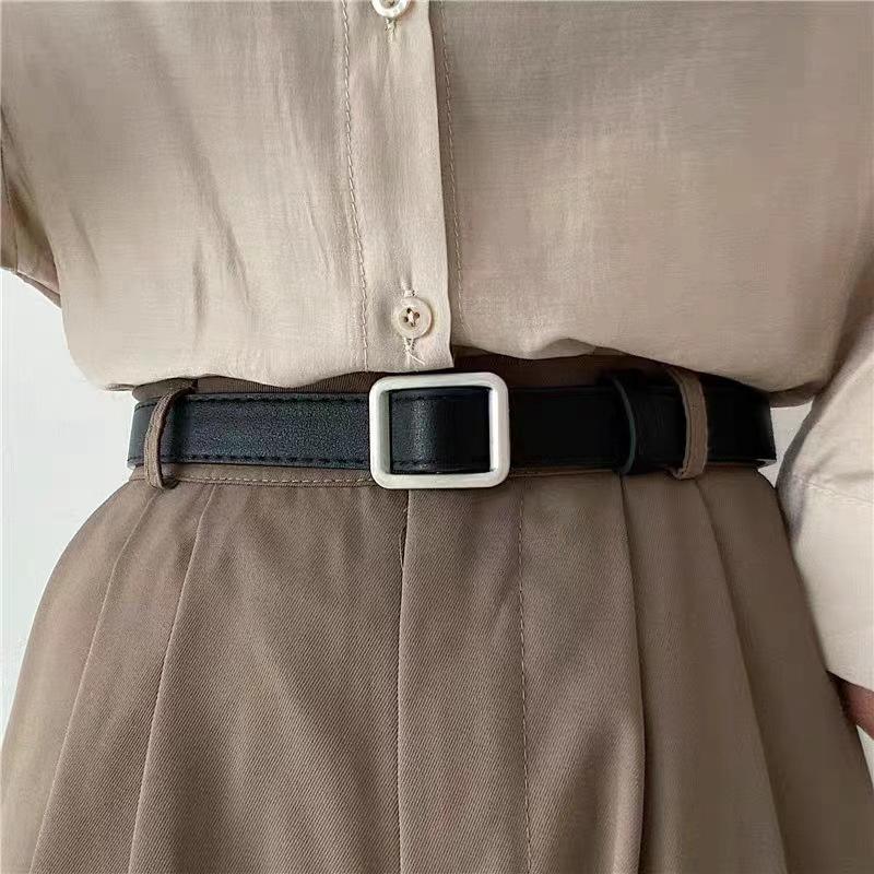 Thắt Lưng Không đục lỗ, Thời Trang, Phong Cách Cổ Điển Cá Tính, Dễ Phối Đồ, Dành Cho Nam Và Nữ, Phụ Kiện Học Sinh Đơn Giản
