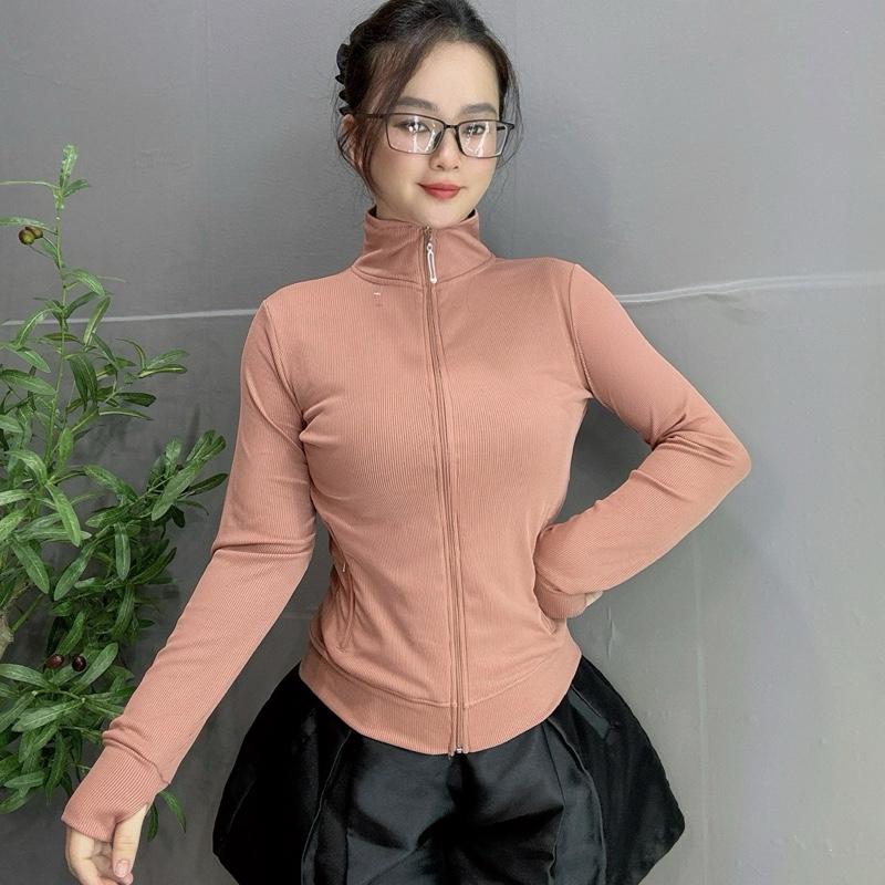 (40-75kg) ÁO KHOÁC TĂM LẠNH CỔ LỌ Dáng Dài, Chất Thun Tăm Lạnh, áo khoác 4 túi Nữ Women