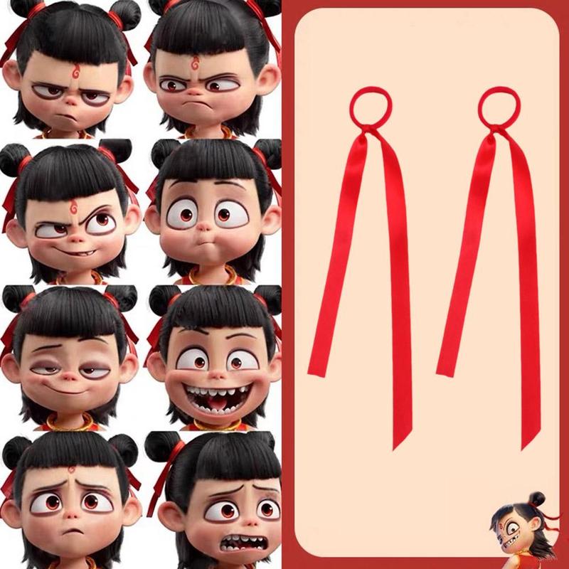 Product Introduction of Ne Zha 2 Cartoon Cute Ball Ribbon Hair Accessories Children's Performance Activity Prop 19