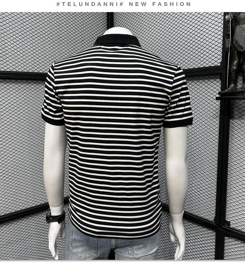 Product Introduction of Áo Polo Có Ve Áo Sọc, Hàng Mới Về Mùa Hè 2024, Phong Cách Hàn Quốc, Dễ Phối Đồ Dáng Ôm, Áo Polo Nam ngắn Tay Thêu, Thời Trang 7