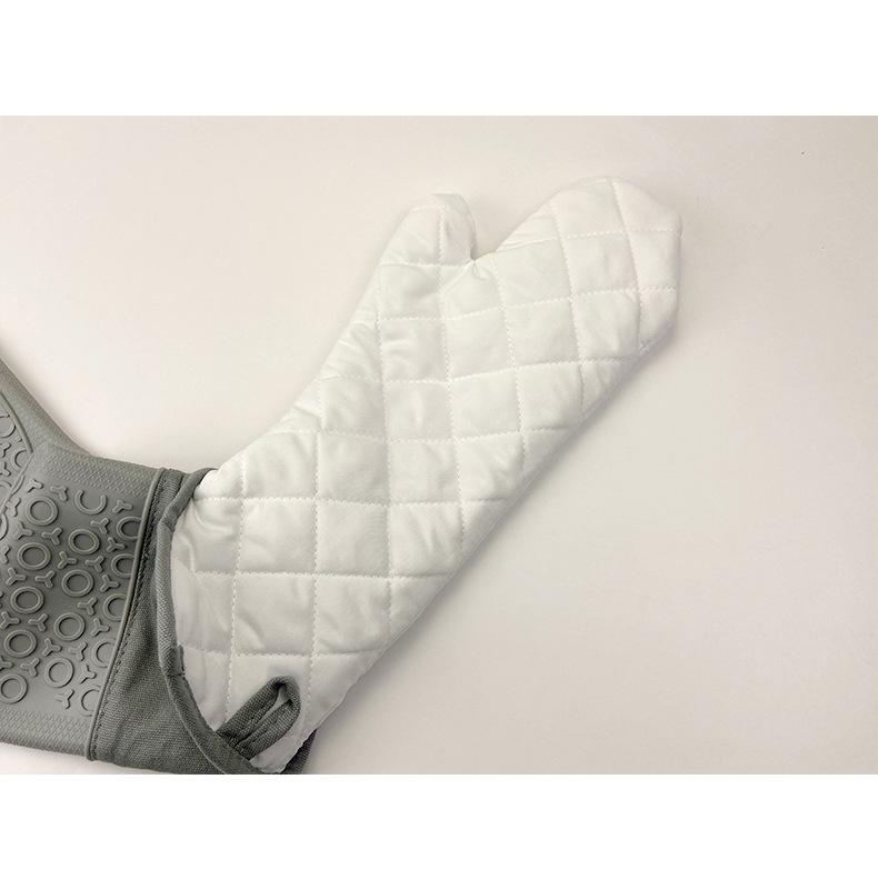 Product Introduction of Silicone Heat Insulation Oven Gloves Microwave Oven High Temperature Resistant Thickened Kitchen Insulation Gloves Honeycomb Mat Handbag 6-Piece Set 29