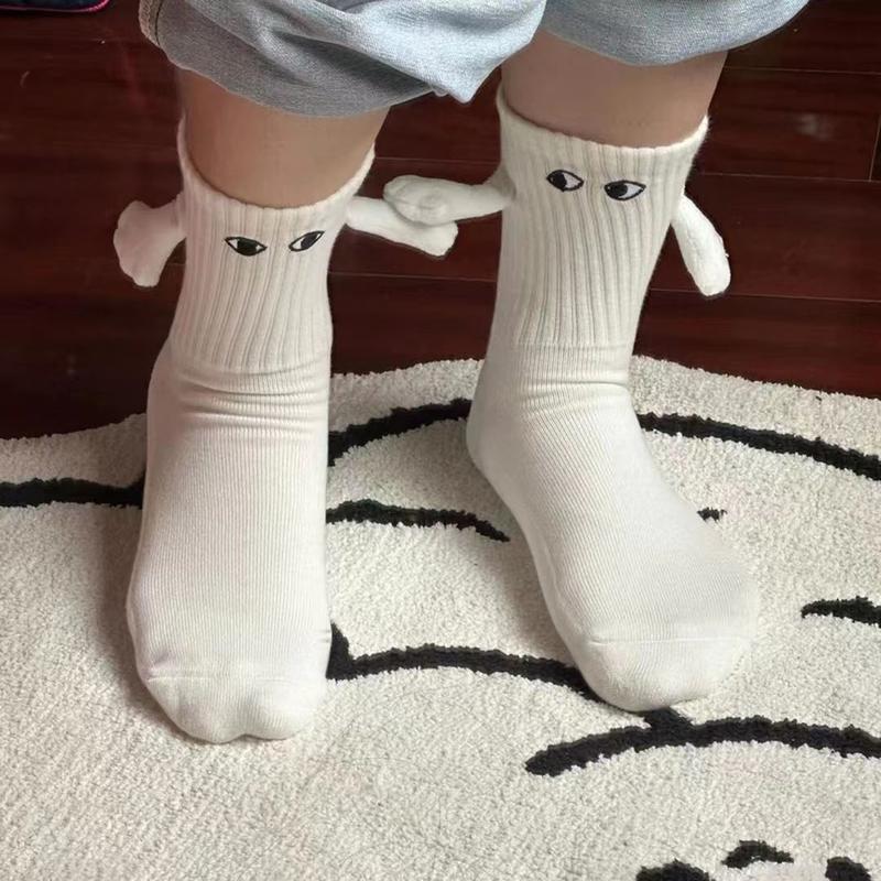 Product Introduction of Couple Novelty Socks Cartoon Magnetic Holding Hands Socks Cute Elastic Walking Socks for Women Men Gift for Birthday & general Daily 26
