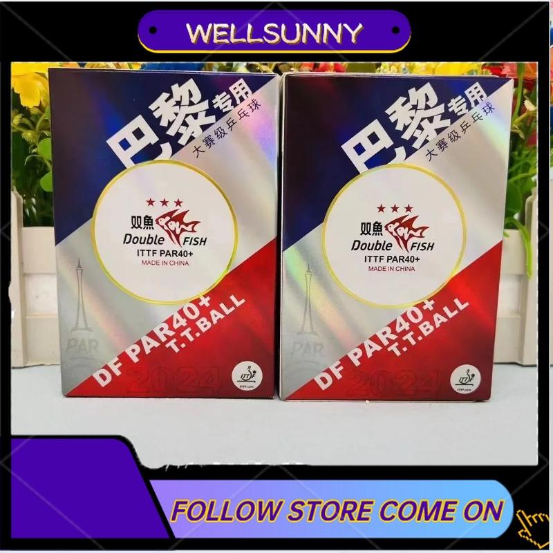 Wellsunny Original Double Fish DF PAR40+ Ping Pong Balls 3 Stars Professional Table Tennis Balls ABS New Material for Olympic Standard 1