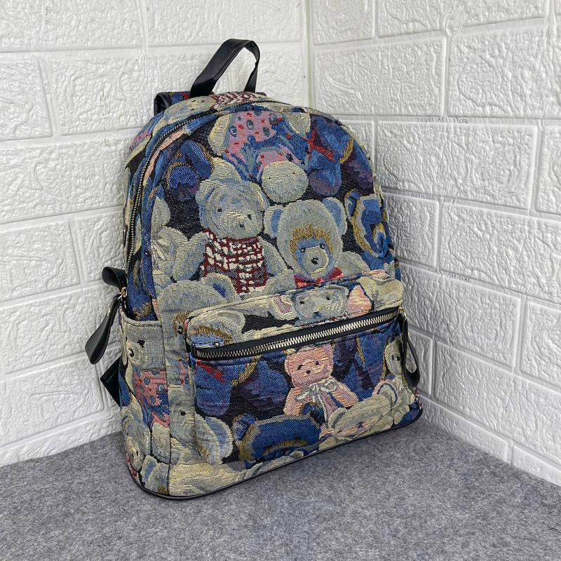 Balo Dạ gấu xanh thời trang nam nữ, bảo hành 3 tháng Da Nhung Đeo Vai Backpack cặp  nam 0