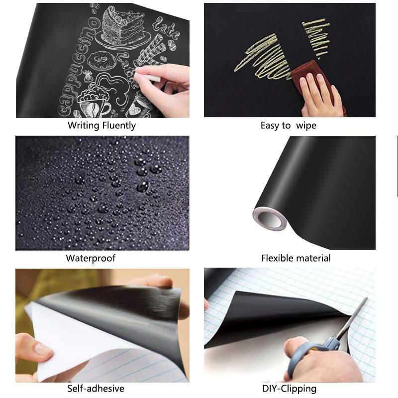 Product Introduction of YUTU Chalkboard Black/WHITE Paper 200cm*45cm Self Adhesive PVC Waterproof Erasable Sticker Whiteboar 1