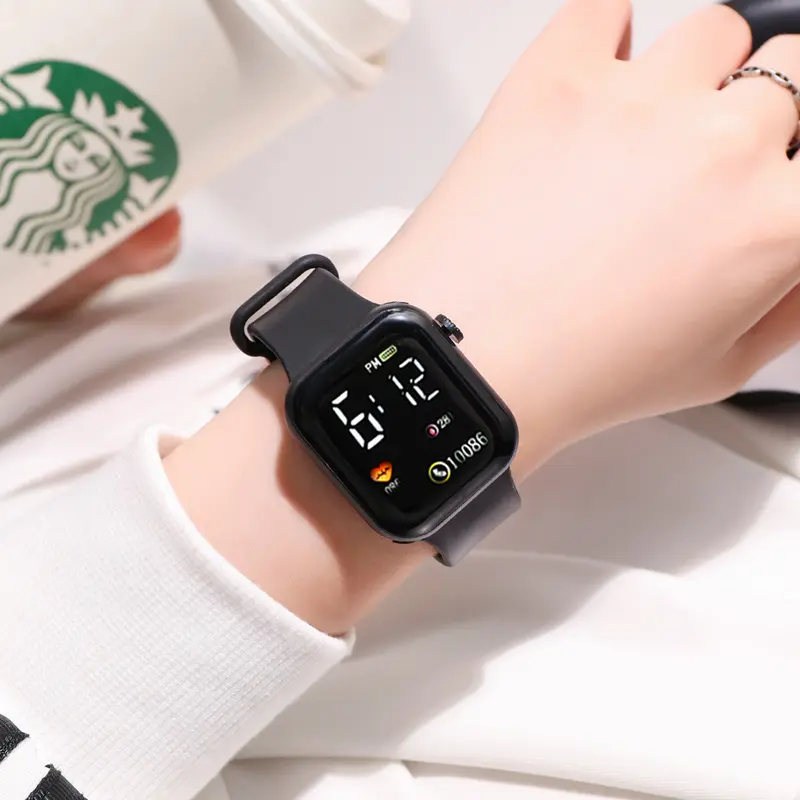 Đồng hồ Điện tử Đeo tay phong cách hiện Đại Voi Watch Móc Khoá Caro 5