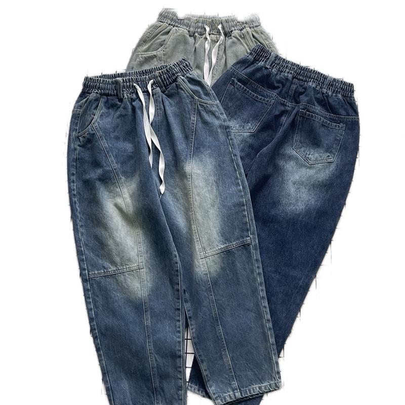 [M531] Quần baggy Jean thụng chín tấc  Nữ lưng chun Women Pants 0