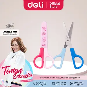 Deli School Scissor / Gunting Kertas Anak Lucu Aman ED60200 Plastik Stainless