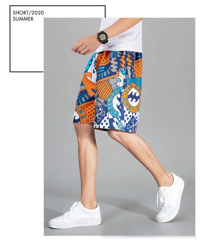 Product Introduction of Men's Summer Beach Pants Shorts Men's Fifth Pants Oversized Pirate Shorts Casual Large Trunks Quick-Dry Pants 9