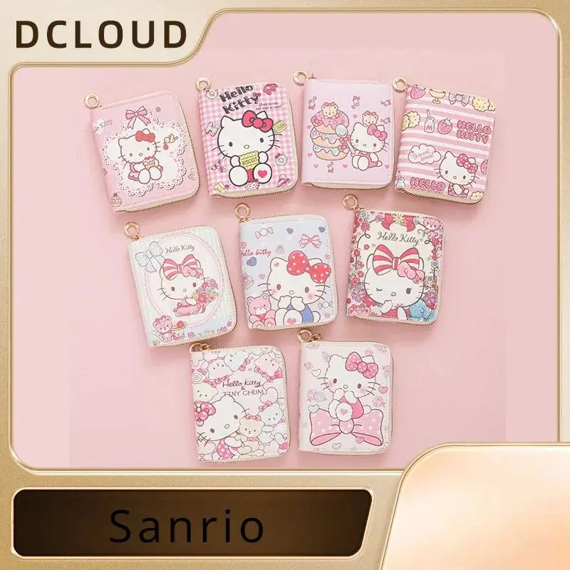 Túi Ví Hello Kitty, Sanrio, Thiết Kế Mèo KT Hoạt Hình, Dễ Thương Và Gấp Gọn, Làm Bằng Da PU, Thích Hợp Cho Nữ Và Bé Gái, Lý Tưởng Làm Quà Tặng Hình Chữ Nhật Wallet