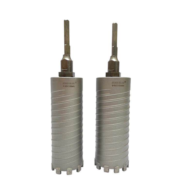 Mũi Khoan Rút Lõi KingBlue Khoét Lỗ Xuyên Tường, Bê Tông Phi 55 và 60 Dài 155mm Chuôi Lục Có Định Tâm, Chuyên Dùng Cho Thợ Điều Hòa, Mũi Rút Lõi