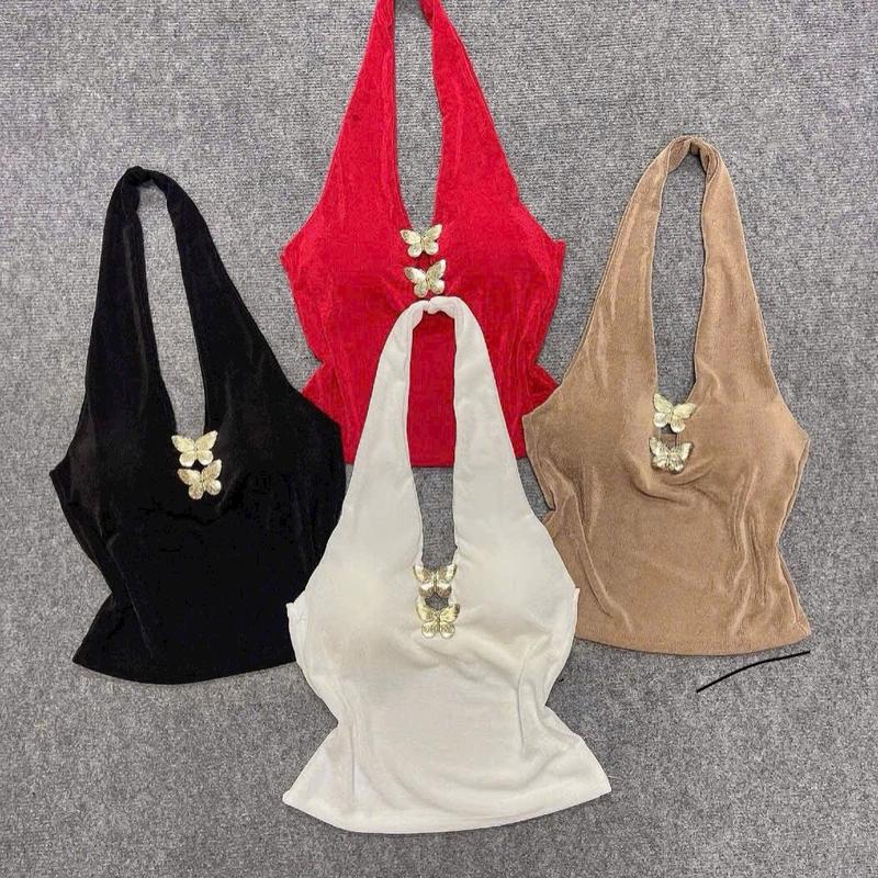  Áo yếm lưới nhũ phụ kiện bướm mạ có đệm mút dài vừa co giãn mạnh ôm body tôn dáng   đọc mô tả   