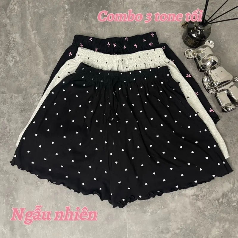 Combo 3 quần đùi ngắn Ngẫu Nhiên theo chủ đề quần đùi cotton chất mát , quần ngủ nữ chất liệu cotton mềm mại , hoạ tiết xinh xắn dễ thương Nhung