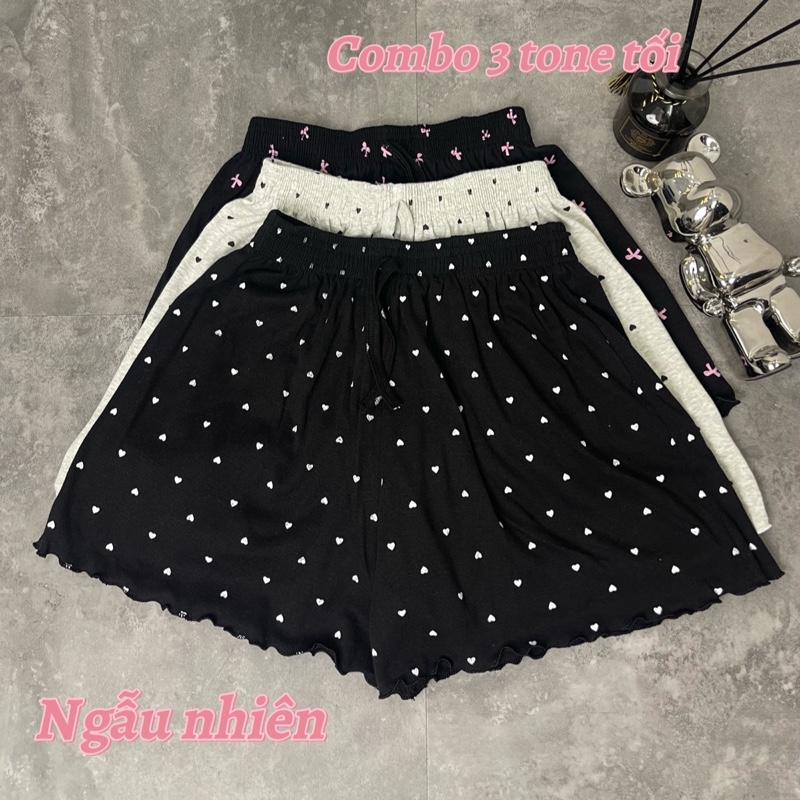 Combo 3 quần đùi ngắn Ngẫu Nhiên theo chủ đề quần đùi cotton chất mát , quần ngủ nữ chất liệu cotton mềm mại , hoạ tiết xinh xắn dễ thương Nhung