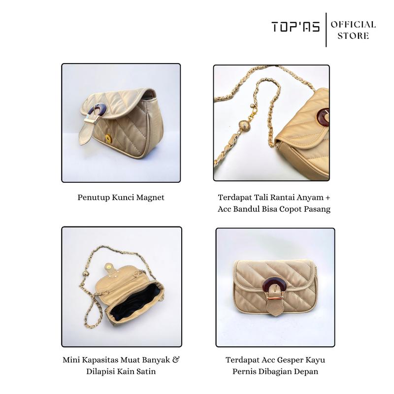 Tas Mini Sling Bag Premium Tas Rantai Anyam Wanita Terbaru - Slavina Mini Bag Kulit Slingbag Selempang 4