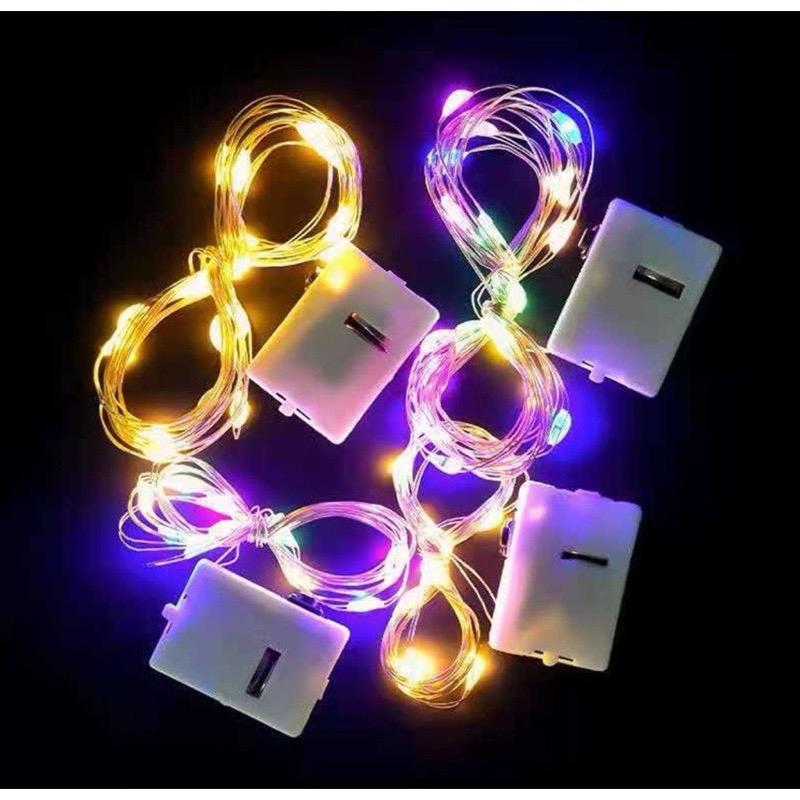 Đèn Led Đom Đóm Trang Trí Cây Thông Noel, Hoa Handmade Dài 1 Mét Có Nhiều Màu Sắc VY HANDMADE