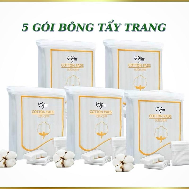 [Combo 5 gói] Bông Tẩy Trang 222 Miếng Cotton Pads Mềm Mịn Cao Cấp, Dùng Cho Mọi Loại Da, An Toàn, Tiệt Trùng Cosmetic