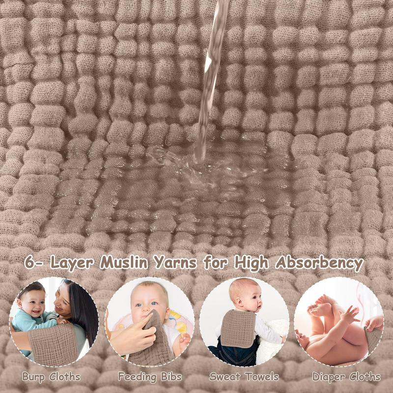 Product Introduction of Amazon Cross-Border Six-Layer Gauze Burp Cloth Pure Cotton Baby Saliva Towel Newborn Spit-Up Towel Edged Towel 17