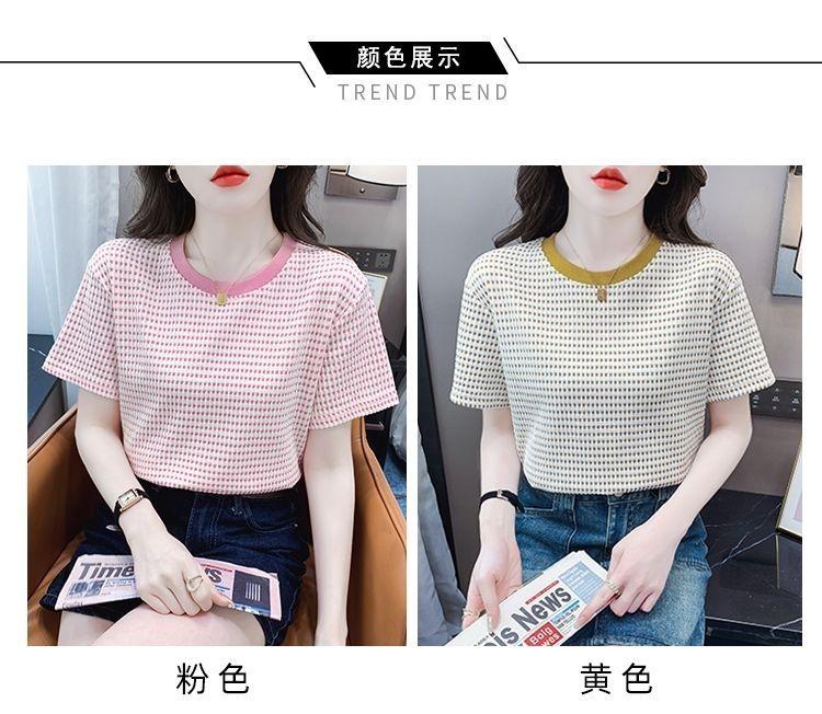 Product Introduction of Áo Phông Ngắn Tay Vai Nhỏ Chất Lượng Cao, Thiết Kế Đẹp, Dành Cho Nữ, Bộ Sưu Tập Mùa Hè Năm 2025 Mới, Dễ Phối Đồ, Trông Trẻ Trung, Phong Cách Phương Tây, Áo Màu Tương Phản, Áo Phông Instop Áo Phông Nữ Thời Trang Đường Phố  Ss22, Dành Cho Nữ Women Cổ Tròn 8