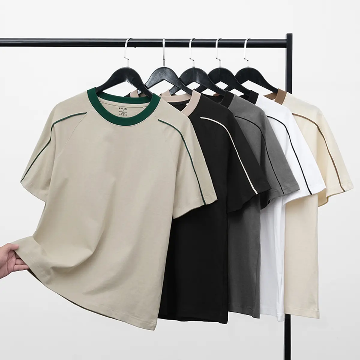 Áo Thun Cổ Tròn Thiết Kế Premium Tay Ngắn Chất Vải Mềm Mịn Thoải Mái Menswear Nam