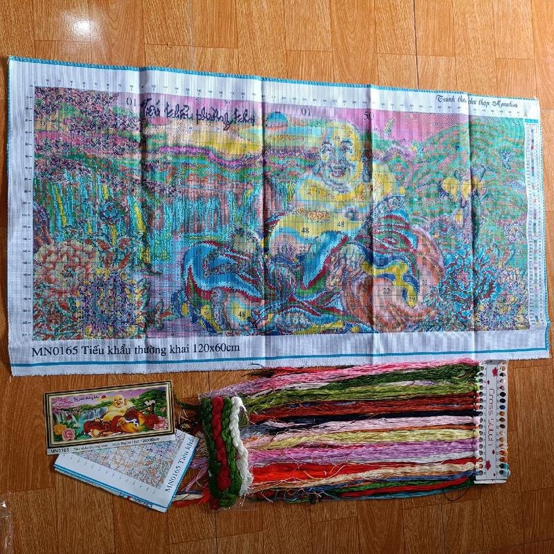Tranh thêu kín Phật Di Lạc MN0165-120x60cm 1