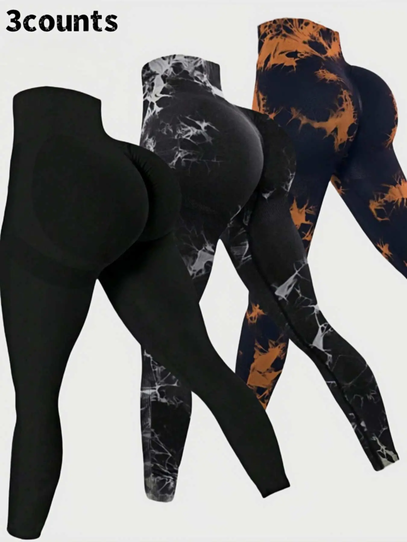 Women's Tie Dye Print/Plain High Waist Leggings, Casual Comfy Breathable Skinny Pants for Daily Wear, Ladies Bottoms for All Seasons