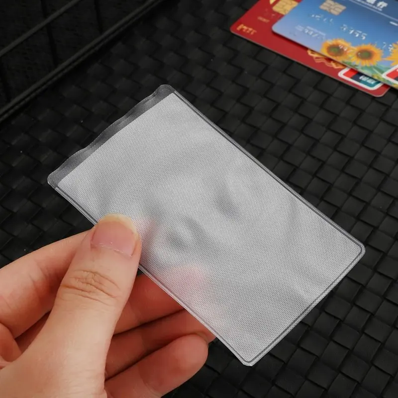 Chủ thẻ ID mờ an toàn, 10 CÁI, làm bằng PVC, thích hợp cho đồ dùng học tập và văn phòng, Hộp đựng thẻ ngân hàng, Hộp đựng thẻ làm việc 3
