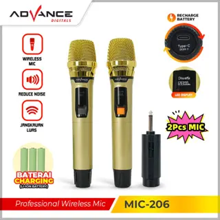 Advance Mic Professional Wireless Microphone Double MIC-206 Mikrofon