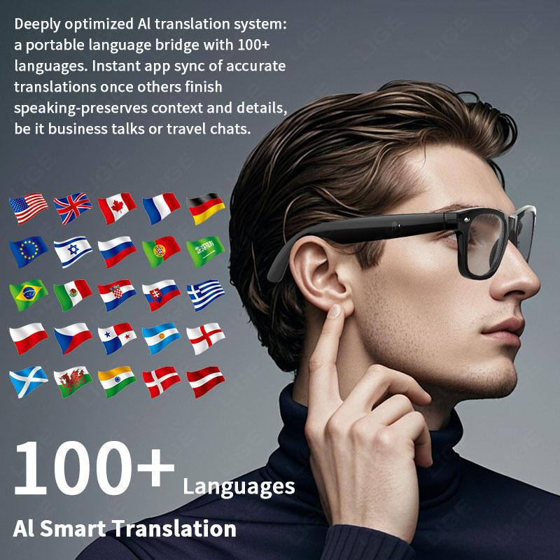 LIGE AI Photography Video Smart Glasses Intelligent Interactive Translation Smart Sunglasses For Google Glasses with camera men - Image 2