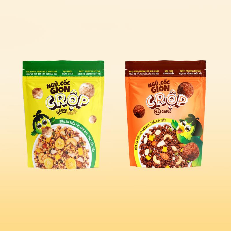   Combo 2 túi  Ngũ Cốc Giòn Granola Gạo Lứt Ăn Liền Ít Đường Mix 30% Hạt Trái Cây Sấy 450g Befresco Food - Hạt Ngũ Cốc - Thức Ăn 
