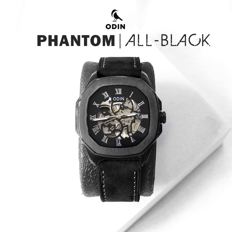 Đồng hồ Nam ODIN -THE PHANTOM | Phiên bản dây da sáp xanh | Máy cơ Automatic dây cao su - Chống nước 5ATM - TẠNG KÈM DÂY ĐEO
