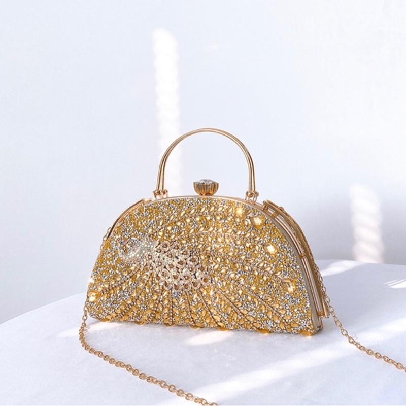 Túi Xách Đi Làm Sui Đi Tiệc Dạ Hội Sang Trọng, Cốp Đi Tiệc Đính Đá Hình Con Công Sang Trọng Mã BS09, Túi Tặng Mẹ Cao Cấp Nữ Da Đinh Bag