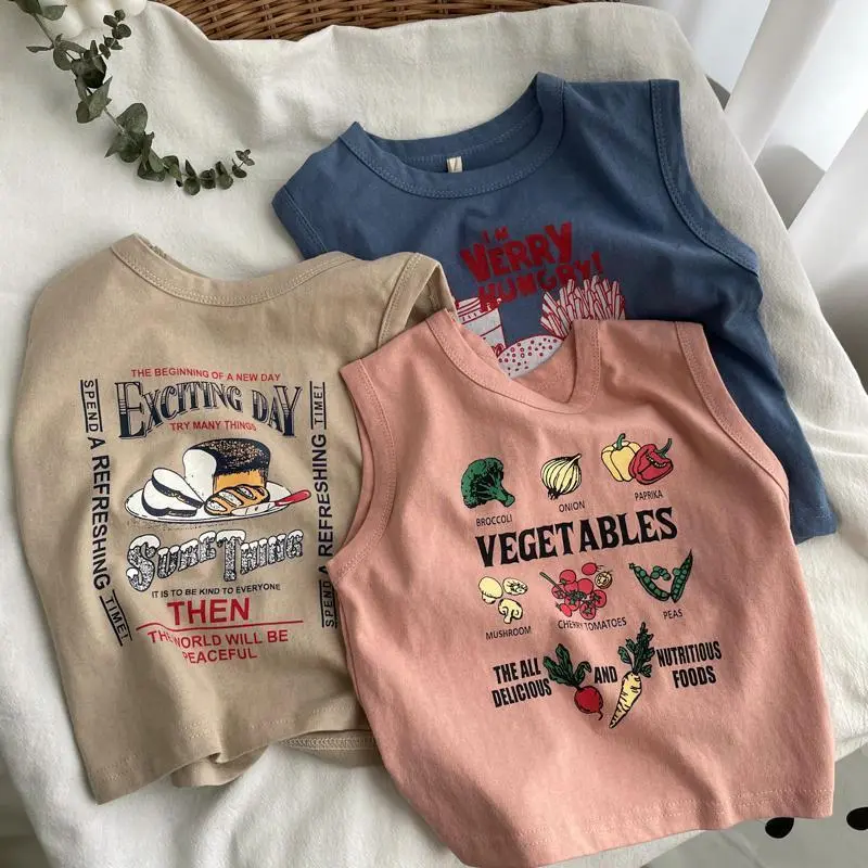 Áo Thun In Phản Ứng Không Tay Cho Trẻ Em, 100% Cotton, Cotton Mềm Mại, Dáng Rộng Vừa Vặn, Thích Hợp Cho Bé, Áo Sơ Mi Cơ Sở Vest Em Bé, Hợp Xu hướng, Bộ Sưu Tập 13k Được Yêu Thích, Năm 2025