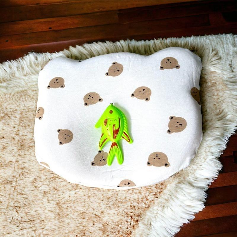 Product Introduction of gối cho bé cao su chống lõm bẹt đầu hình tai gấu vải thun lạnh mềm mát, kícḣ thước 21x25cm 19