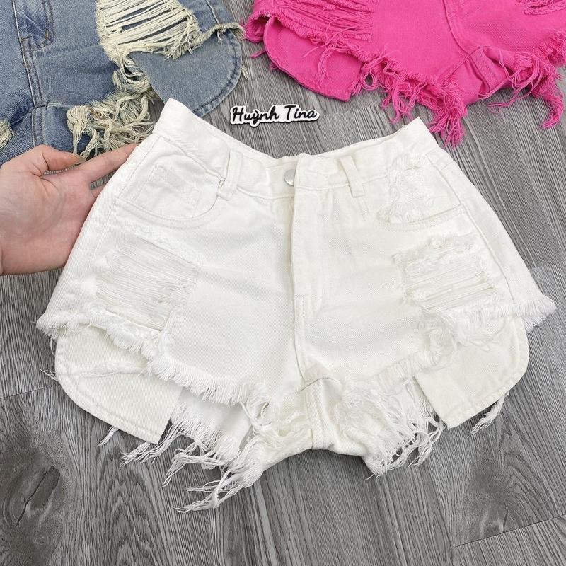 Quần short jean đùi nữ Lộ Túi rách [[  Đ8  ]]- HUỲNH TINA