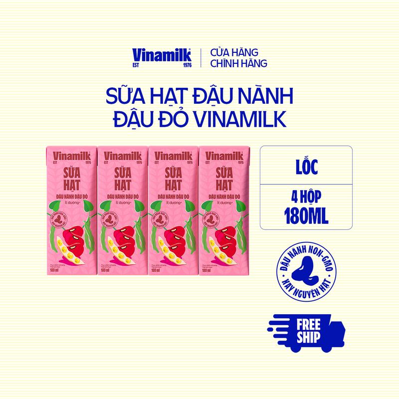 24 hộp x180ml Sữa đậu nành Super Nut Vinamilk hạt đậu đỏ 6 lốc