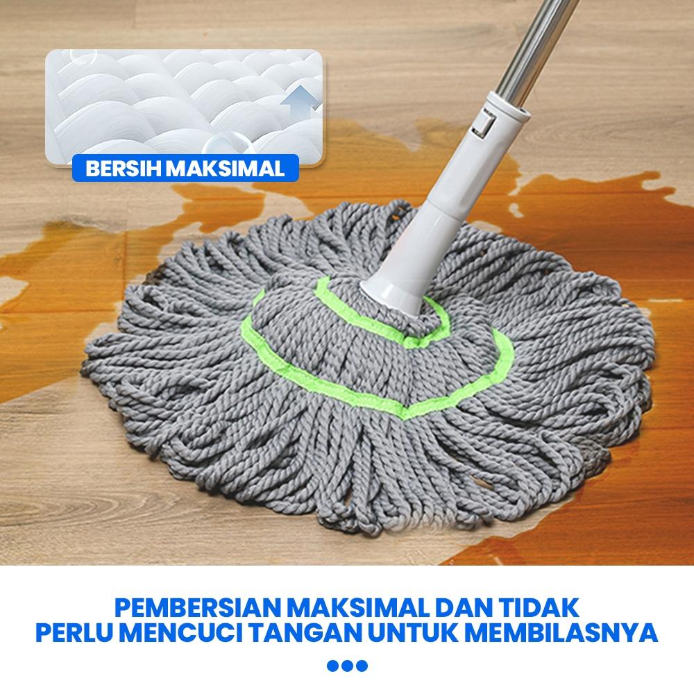 HUGO Alat Pel Lantai Putar Otomatis Twist Mop - Pel Lantai Praktis Peras Tarik Otomatis Ungu Alat pel pemeras otomatis tanpa perlu dicuci, pembersih rumah tangga, alat pel putar, murah dan tahan lama.