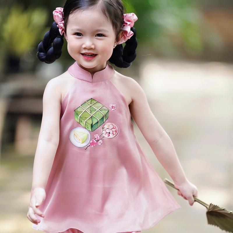 Set yếm đào bánh chưng Hồng, Xanh 0
