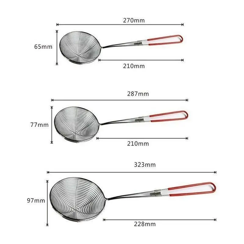 Vợt múc trân châu, topping cán đỏ nhiều size 1