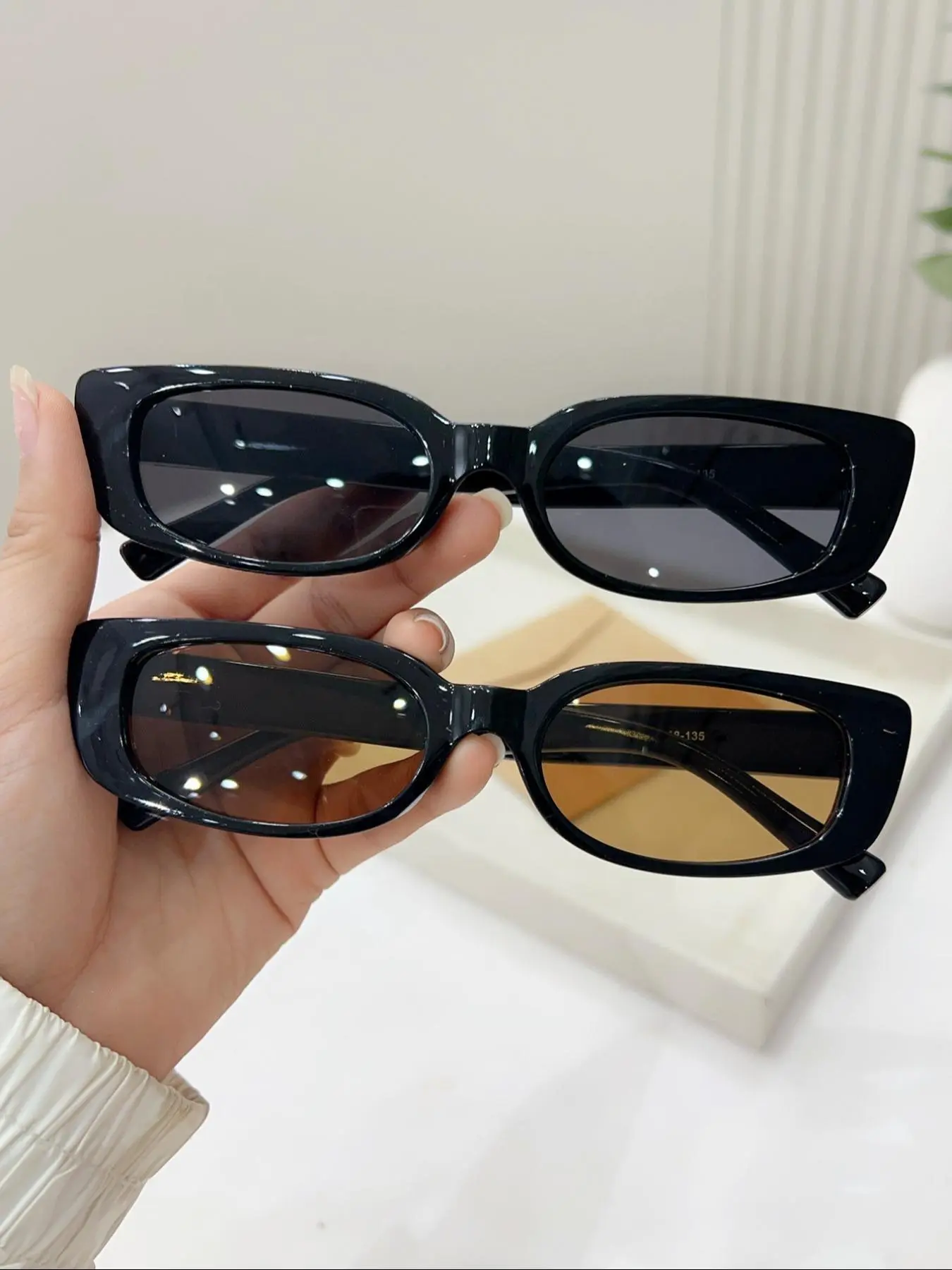Unisex Simple Style Tinted Lens Sunglasses, Trendy Casual Sunglasses for Everyday Use, Fashion Accessories for Outdoor Activities