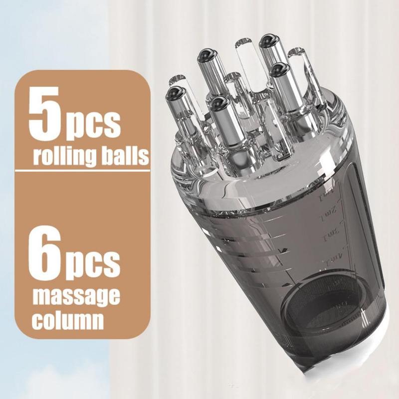 Scalp Applicator Comb, 1 Count Mini Portable Head Essential Oil Roller Ball Massage Comb, Hair Fixing Liquid Guide Comb 4