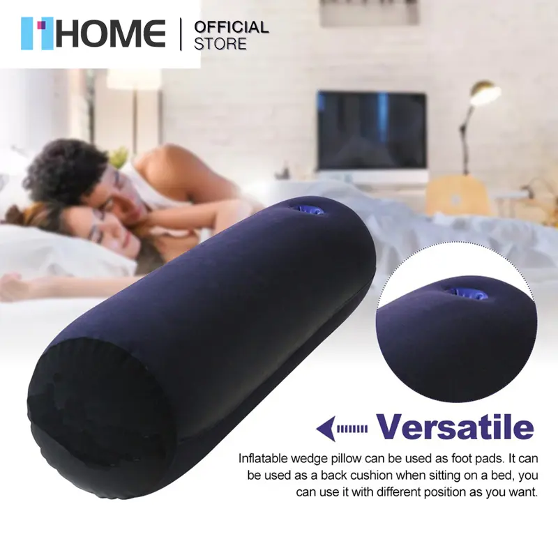 Gối hơi cắm trại đa năng có lỗ di động, giặt được, hỗ trợ cổ và cột sống - Xanh đậm Đồng Bi Camping Nam 0
