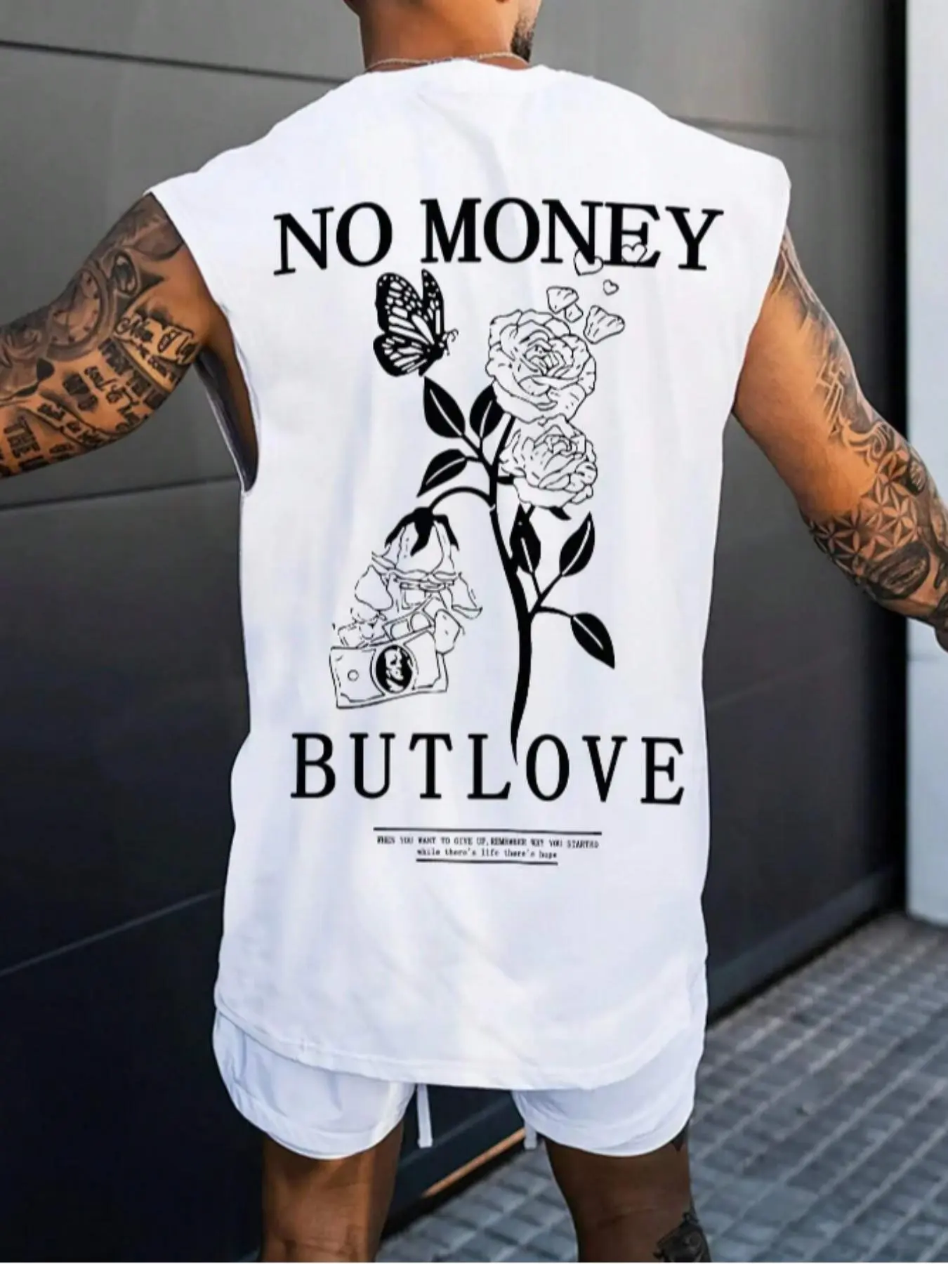Men's Regular Fit Floral & Letter Print Round Neck Tank Top, Casual Sleeveless Graphic Tee for Summer, Summer Wear 2024, Comfy Men's Sleepwear for Daily Wear