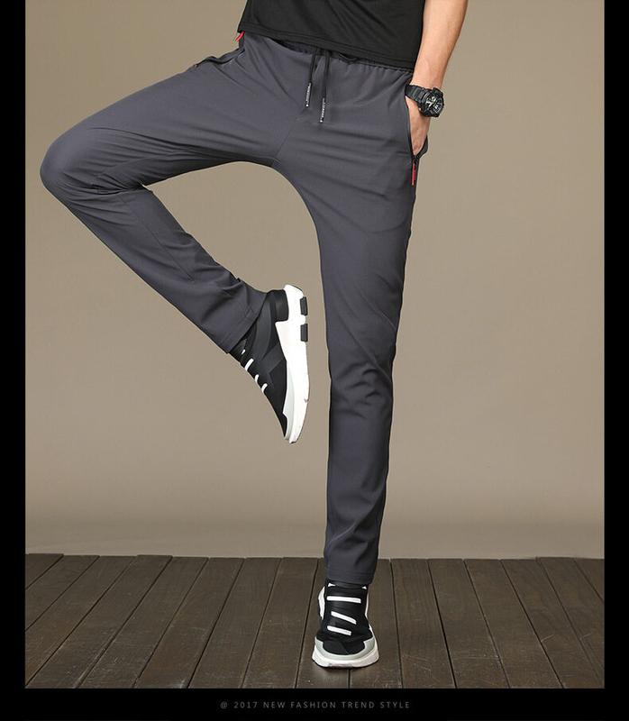 Product Introduction of Men's casual pants men's sports pants stretch quick-drying trousers straight pants loose trousers Menswear Lingerie Beige Plain 6