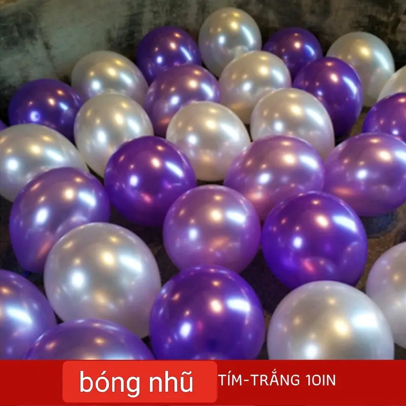 Set 50 bóng cao su nhũ mix màu size 10 inch ( 25cm) bong  bóng 4
